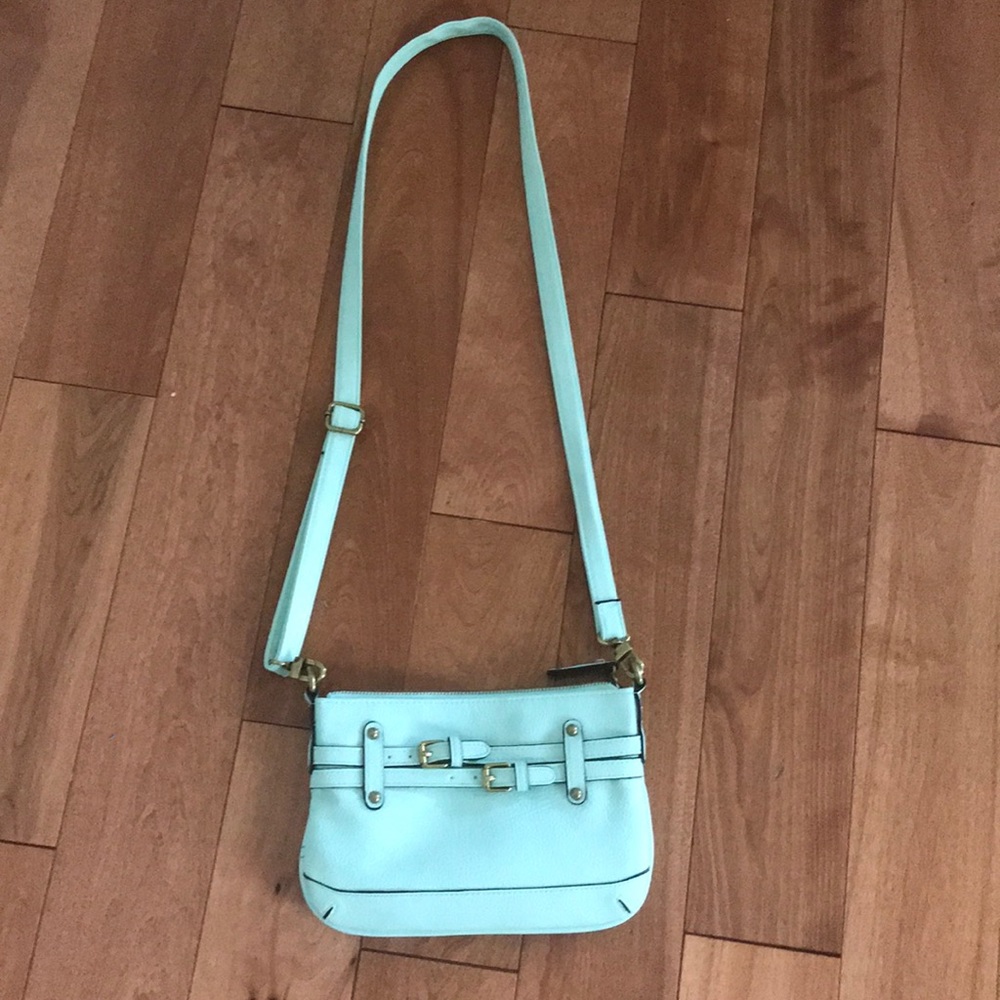Mint colored crossbody bag